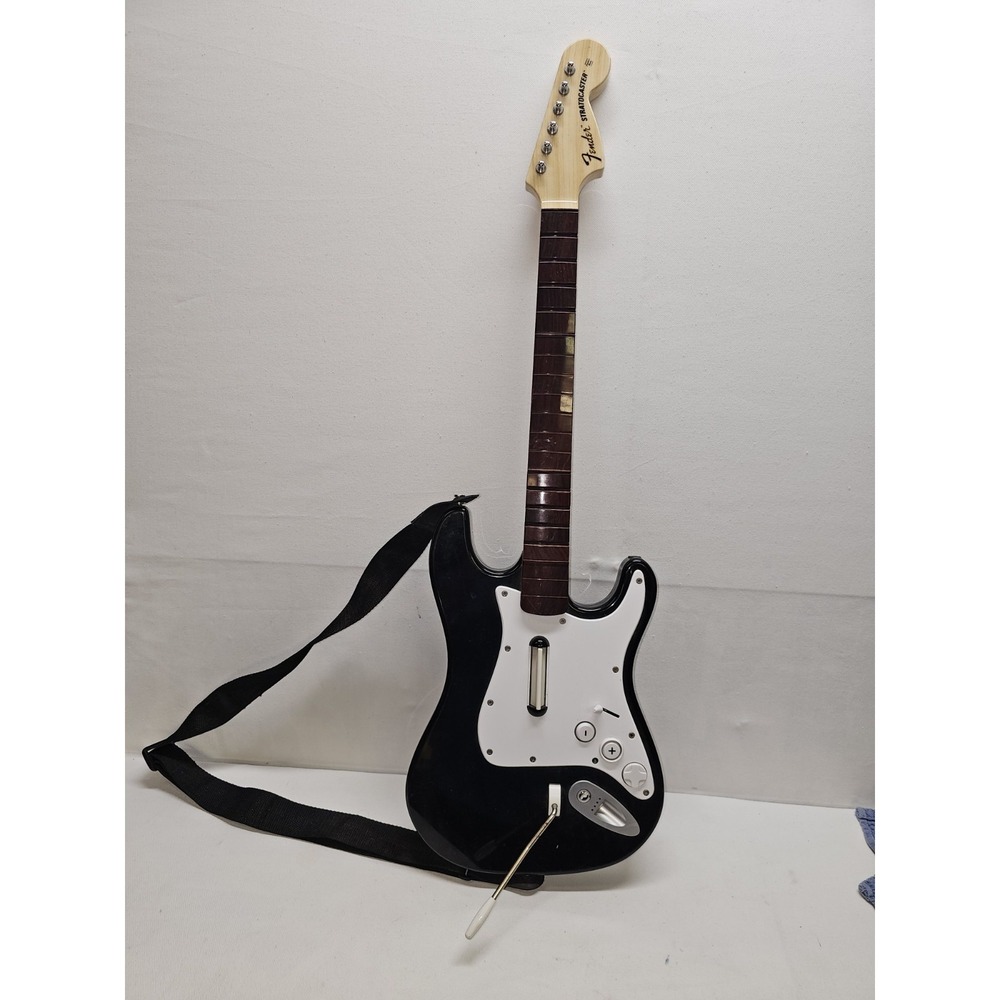 Nintendo Wii Rock Band Fender Stratocaster Wireless Guitar Harmonix No Dongle
